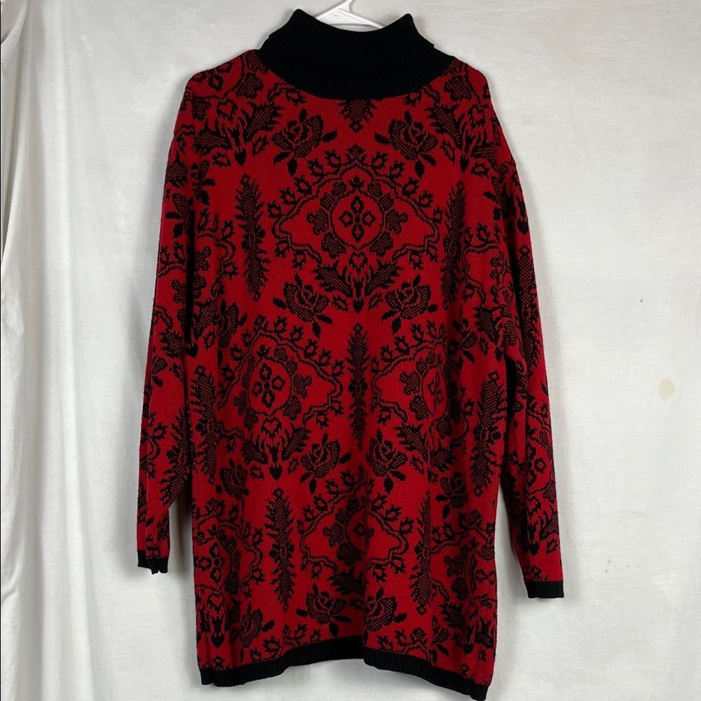 Vintage Diane Von Furstenberg Black and Red Knit Sweater